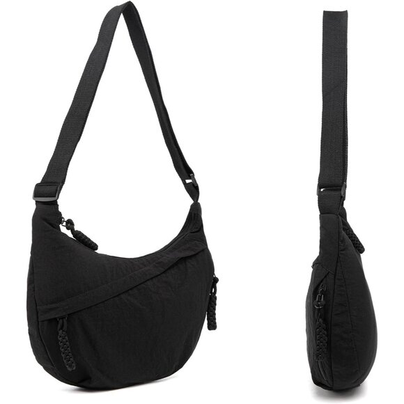 Crescent Crossbody Bags for Women Nylon Slouchy Sling Hobo Bag,Spacious Dumpling - Picture 5 of 8